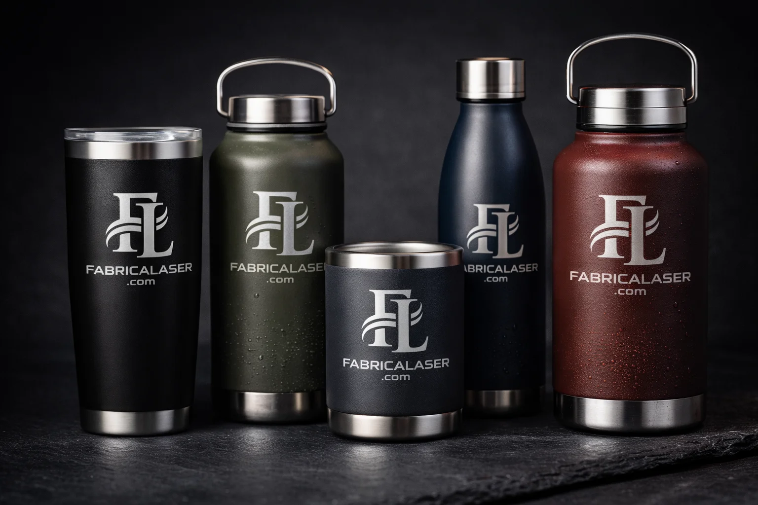 Tumblers y botellas con grabado láser personalizado