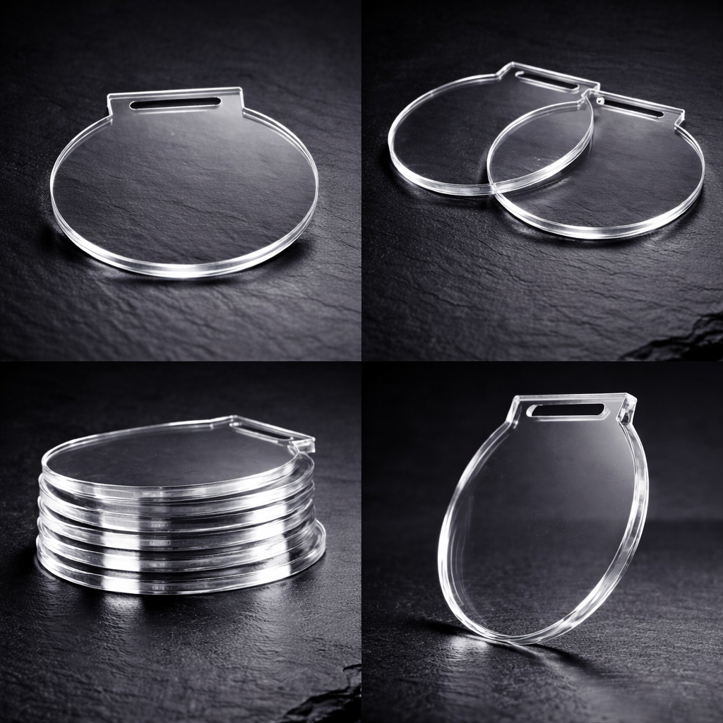 Medallas de acrílico transparente 7cm
